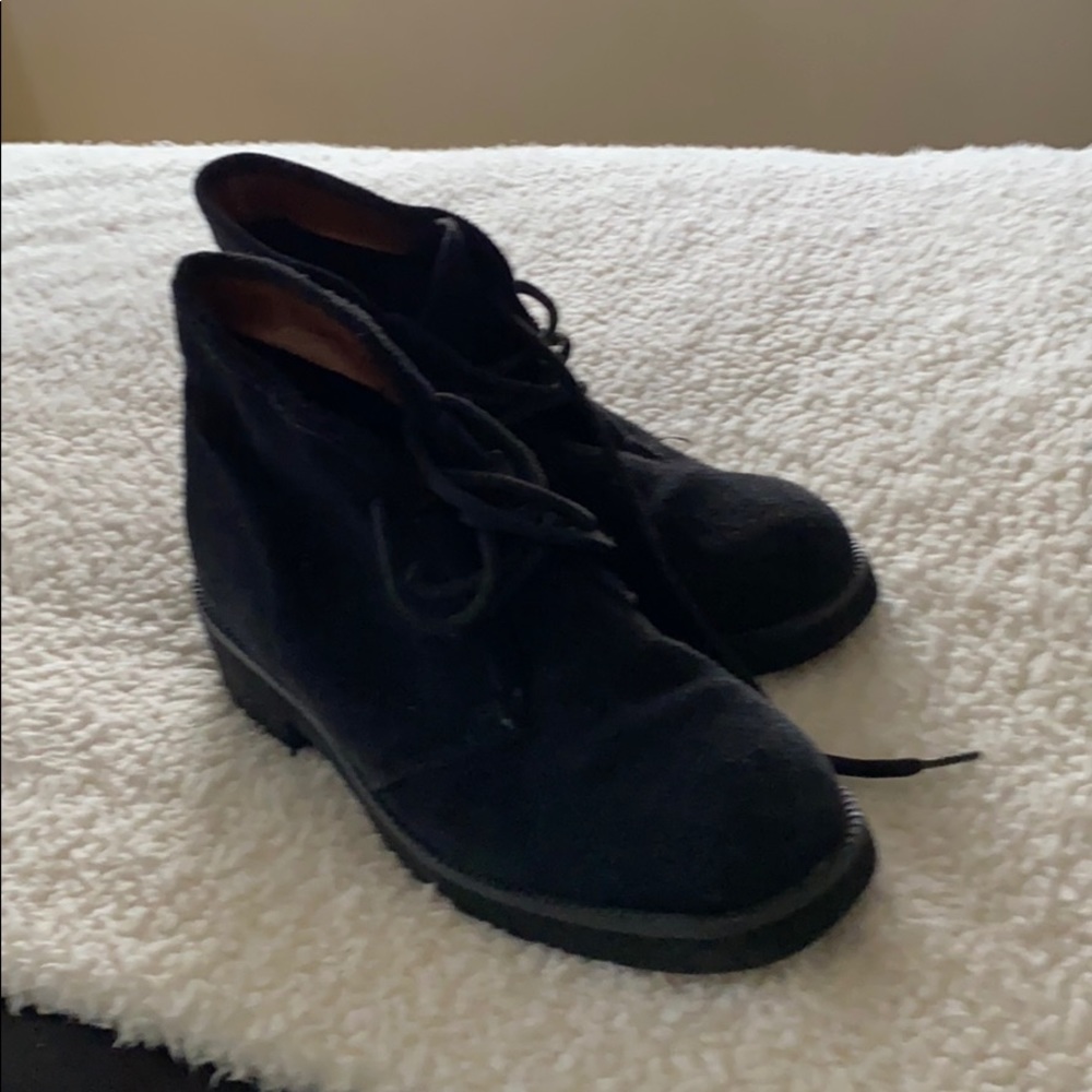 Black suede ankle boots